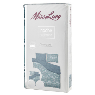 Pościel mikrofibra Miss Lucy Noche Pola Green 160x200 cm i 2x70x80 cm