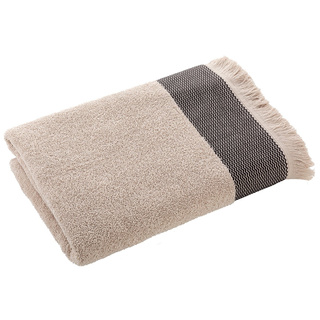 Ręcznik bawełniany z frędzlami Miss Lucy Natika 30x50 cm beż