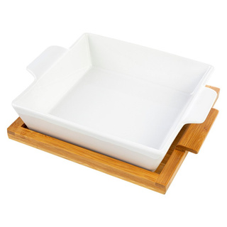 Naczynie ceramiczne na podstawie bambusowej Florina Modeno kwadratowe 26