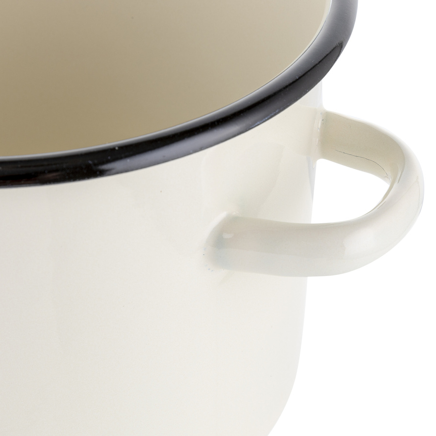 Garnek emaliowany Emalia Polska Pleszew Malina 20 cm 4,5 l kremowy