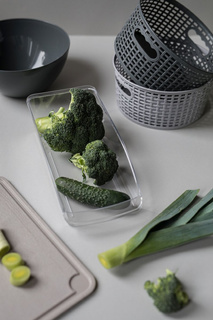 Koszyk rattanowy Praktyczna Capri okrągły szary 4,5 l