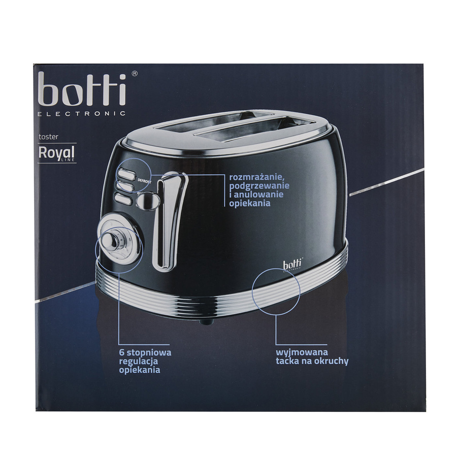 Toster opiekacz do grzanek 2-komorowy Botti Electronic Royal 850 W czarny