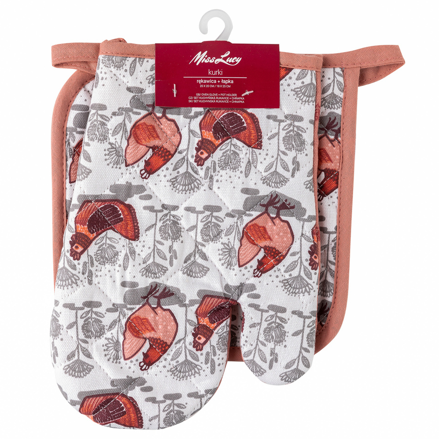 Rękawica kuchenna i łapka kuchenna Miss Lucy Kurki 18x25 cm; 20x20 cm