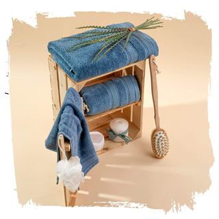 Zestaw Komplet Ręczniki Miss Lucy 3el. szaro niebieski