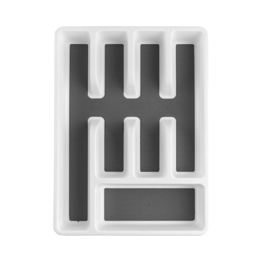 Wkład do szuflady Praktyczna 5 komorowy 36 x 26 5 x 5 cm biały szary