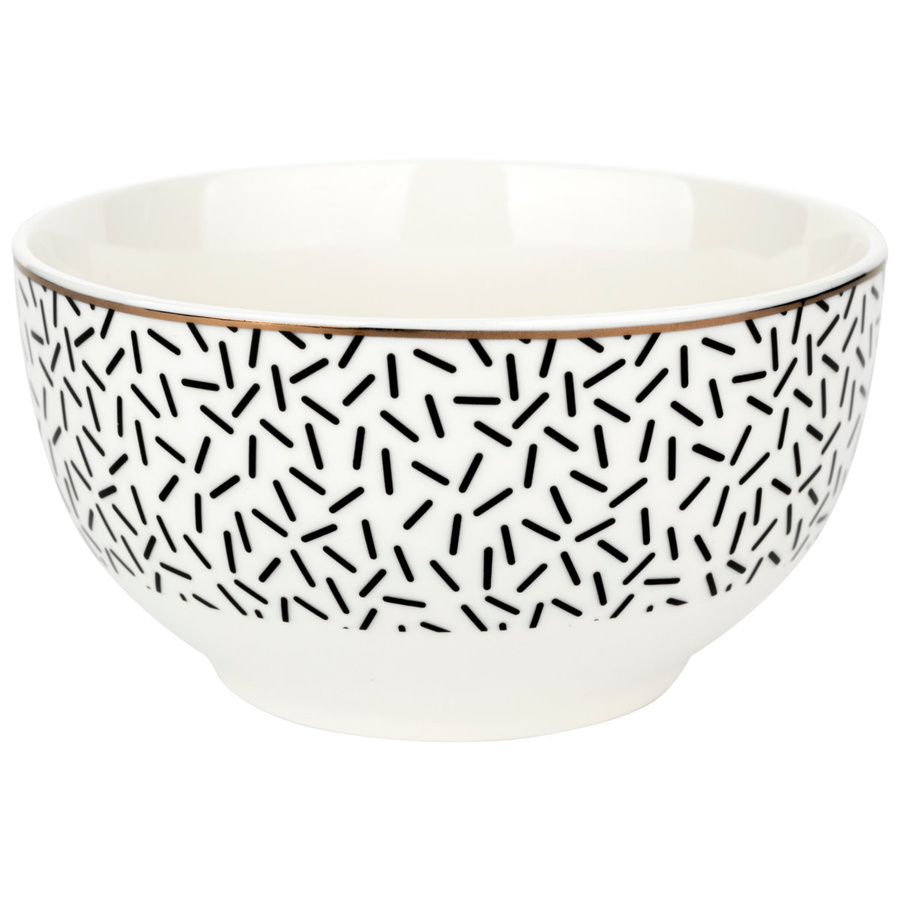 Salaterka porcelanowa Florina Black Avenue Astoria 13 cm czarno-biała
