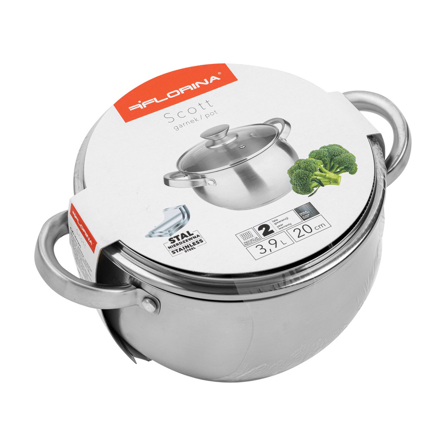 Garnek ze stali nierdzewnej Florina Scott 20 cm 3,9 l