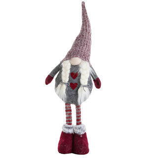 Ozdoba dekoracja świąteczna stojąca Pani Krasnal 62 cm