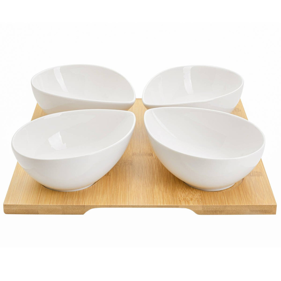 Miseczki do dipów Adria łezka kpl 4 szt. na podstawce 15cm Florina