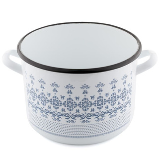 Garnek emaliowany prosty Emalia Polska Pleszew Majolica 22 cm 5,5 l