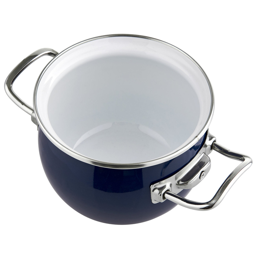 Garnek emaliowany Emalia Polska Pleszew Berry 16 cm 1,5 l granatowy