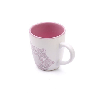 Kubek Florina Bona 400 ml biało-różowy