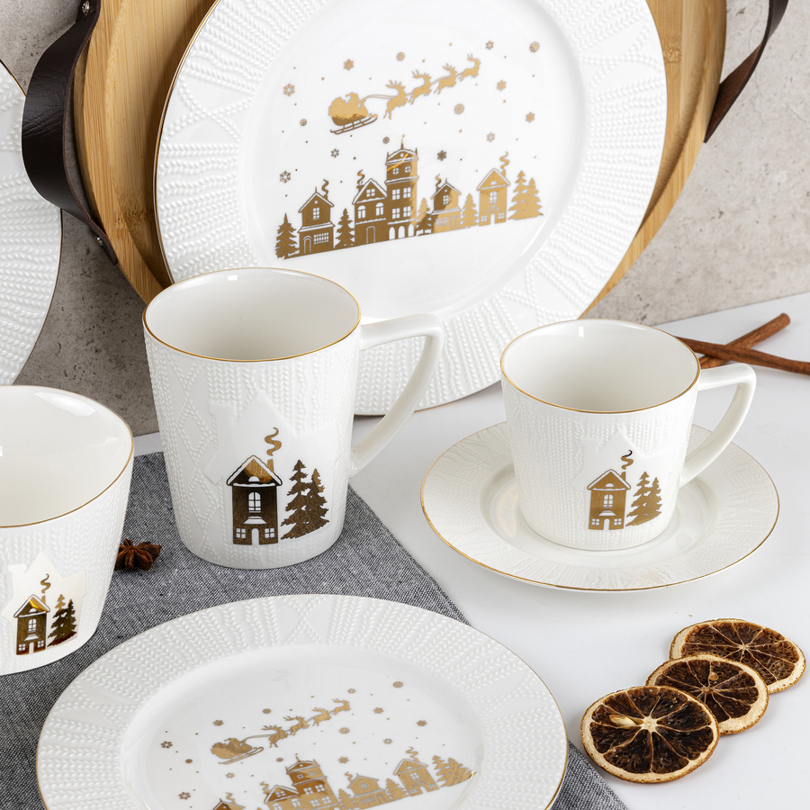 Talerz płytki Florina Golden Christmas Santa 27,5 cm