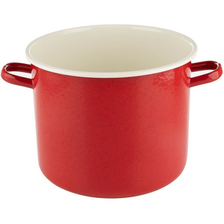 Garnek emaliowany Emalia Polska Pleszew Forte czerwony 25cm 10l