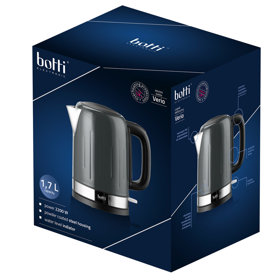 Czajnik elektryczny Botti Electronic Verio 1,7 l grafitowy