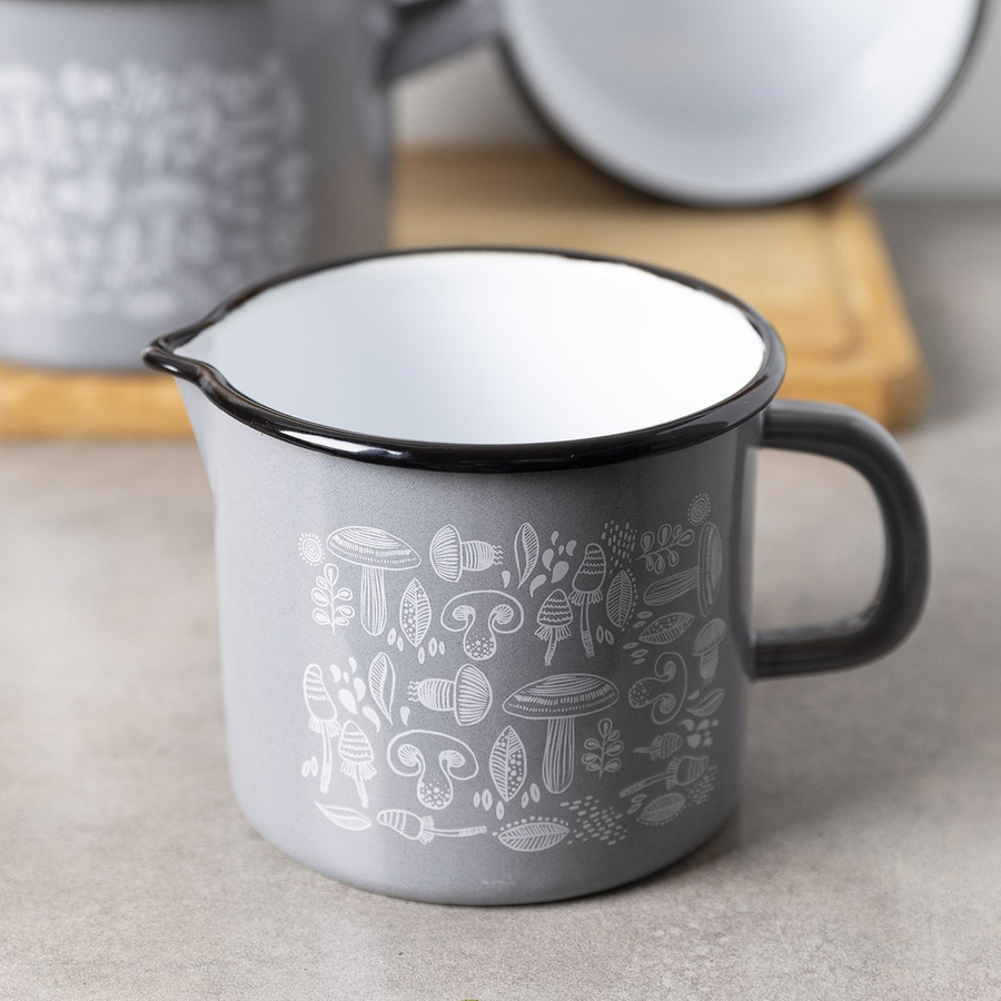 Kubek emaliowany prosty Emalia Polska Pleszew Porcini 12cm 1,24 l