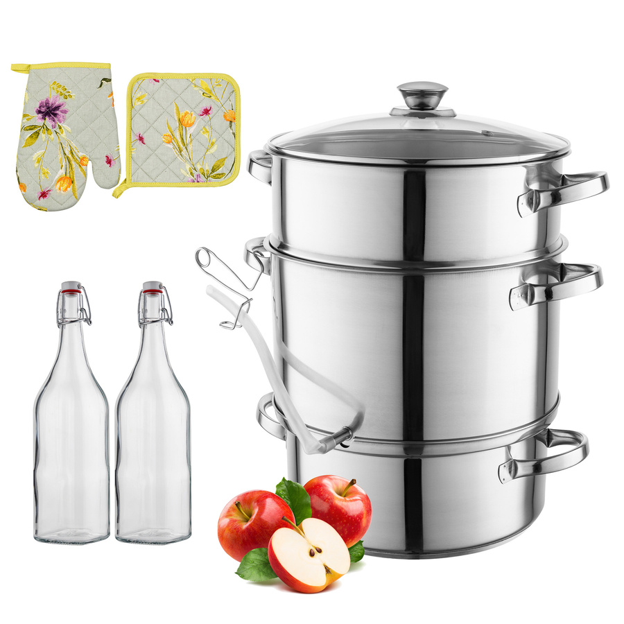 Zestaw Juicy Set sokownik 8 l plus butelki i akcesoria