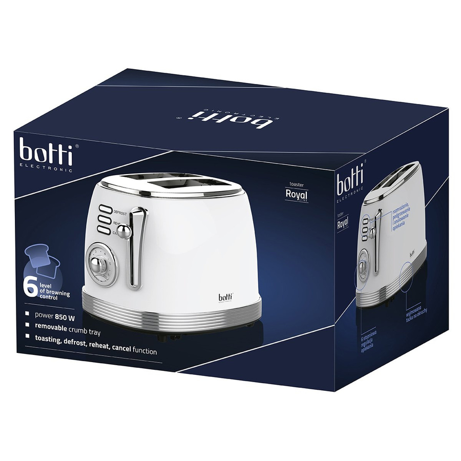 Toster opiekacz do grzanek 2-komorowy Botti Electronic Royal Line 850 W