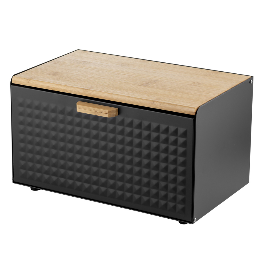 Zestaw kuchenny chlebak i 3 pojemniki na kawę herbatę cukier Florina Cube czarny