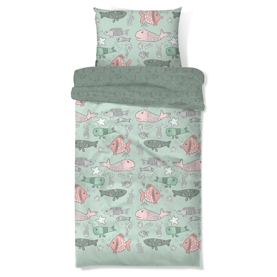 Komplet pościeli dziecięcej Miss Lucy Forever Young Rybki 140x200 cm i 70x80 cm