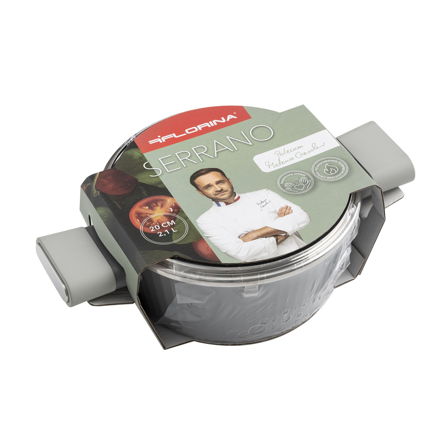 Garnek aluminiowy z pokrywką Florina Serrano 20 cm 2,1 l