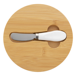 Maselnica z bambusową pokrywką i nożem Florina Adria 16x6 cm