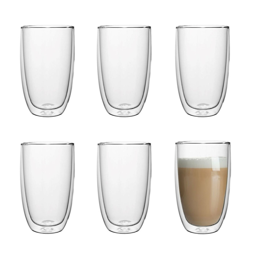 Zestaw 6 sztuk Szklanki termiczne double wall Florina Malachit 450 ml