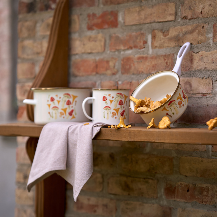 Rondel emaliowany Emalia Polska Pleszew Grzybki 16 cm 1,15 l