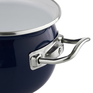 Garnek emaliowany Emalia Polska Pleszew Berry 18 cm 2,5 l granatowy