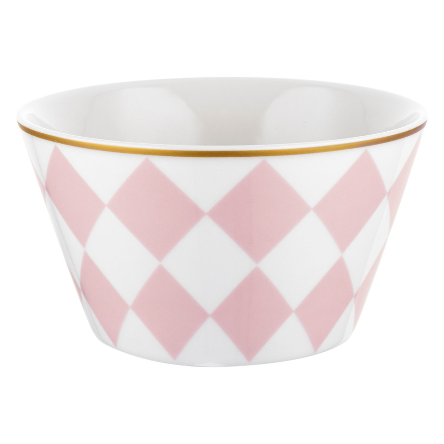 Salaterka porcelanowa Florina Geometric Romby 13 cm różowa