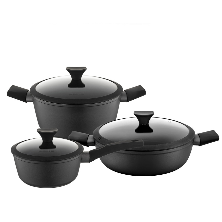 Zestaw trzech garnków aluminiowych Florina Heston 1,5 l i 3 l i 4,3 l
