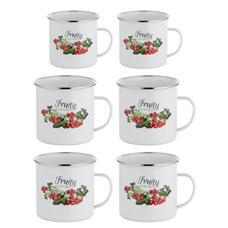 Zestaw kubków emaliowanych Emalia Polska Pleszew Kalina 9cm; 12 cm | 500 ml; 1,25 l