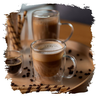 Zestaw 6 sztuk Szklanki termiczne z uchem double wall Florina Malachit 400 ml