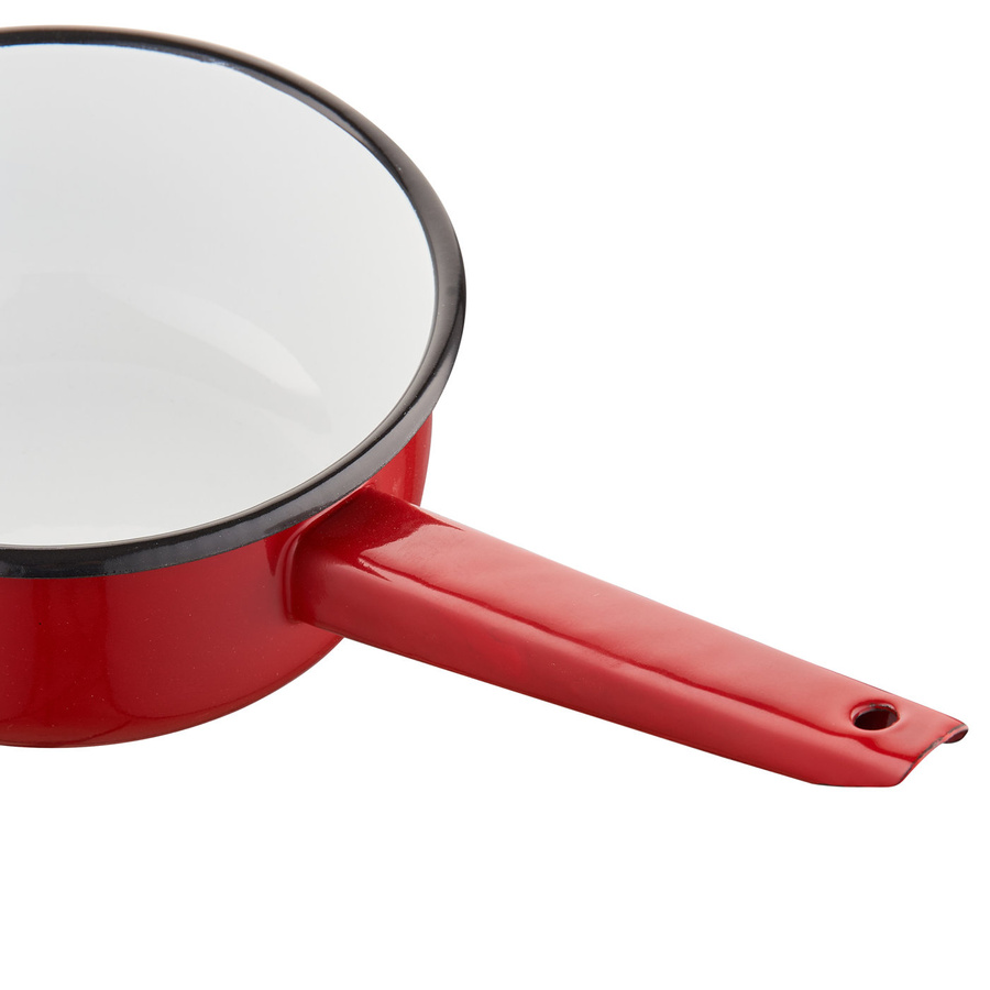 Rondel emaliowany na indukcję i gaz Emalia Polska Pleszew czerwony 16 cm 1,3 l