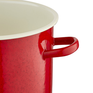 Garnek emaliowany Emalia Polska Pleszew gładki czerwony