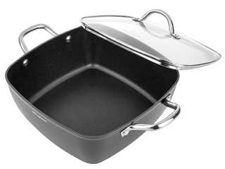 Garnek aluminiowy Florina Nelio kwadratowy z pokrywką 28 cm 6,1 l
