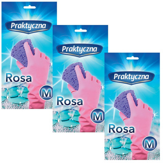 3x Rękawice lateksowe Rosa - Praktyczna - M