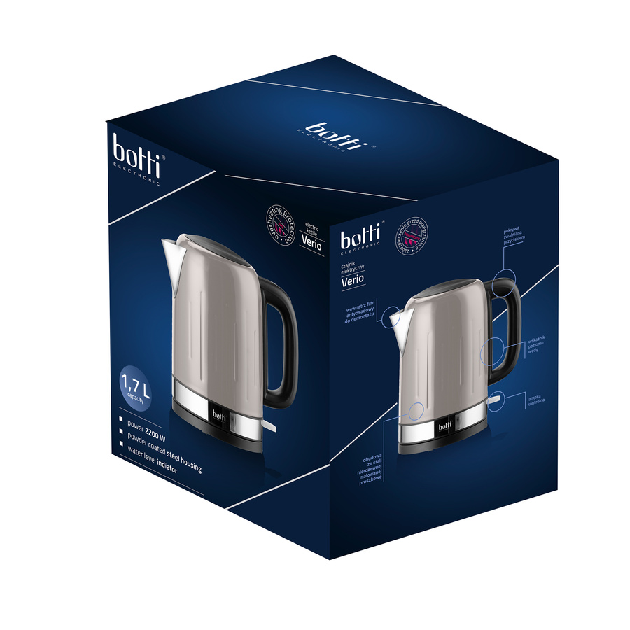 Czajnik elektryczny Botti Electronic Verio 1,7 l szary
