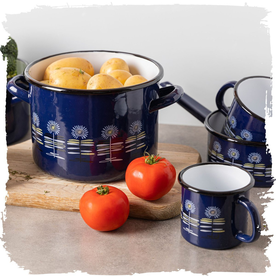 Garnek emaliowany prosty Emalia Polska Pleszew Polino 16cm 2,5l