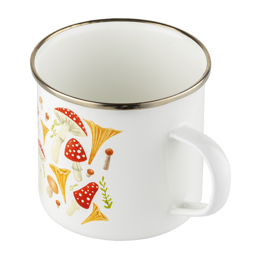 Kubek emaliowany Emalia Polska Pleszew Grzybki 9 cm 500 ml