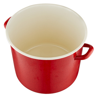 Garnek emaliowany Emalia Polska Pleszew gładki czerwony 15 l