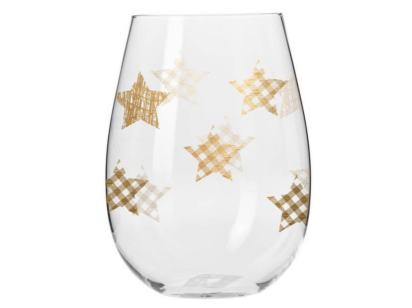 Szklanki Star 500 ml 6 sztuk Krosno złote gwiazdki