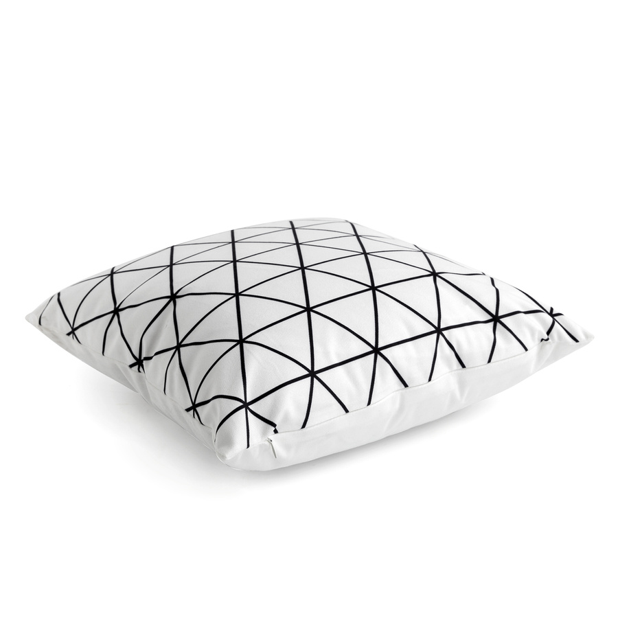 Poszewka na poduszkę w paski Miss Lucy Geometric 40x40 cm biała