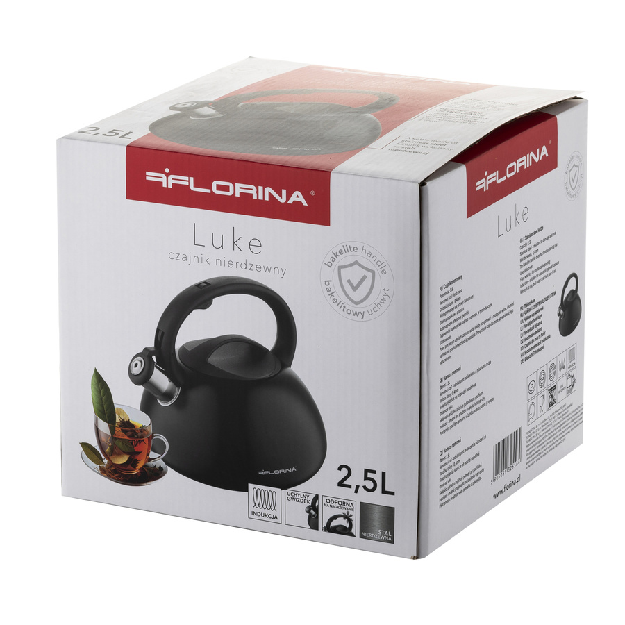 Czajnik nierdzewny Florina Luke 2,5 l czarny