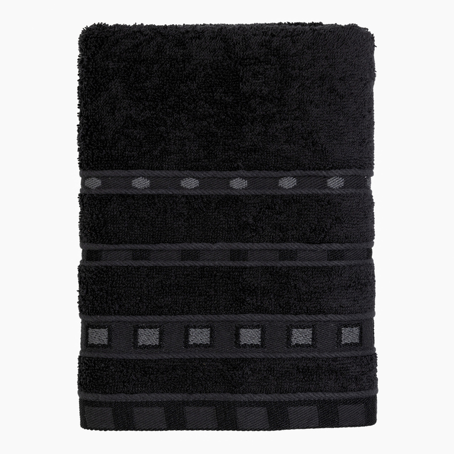Ręcznik bawełniany Miss Lucy Michael Basic 50x90 cm czarny
