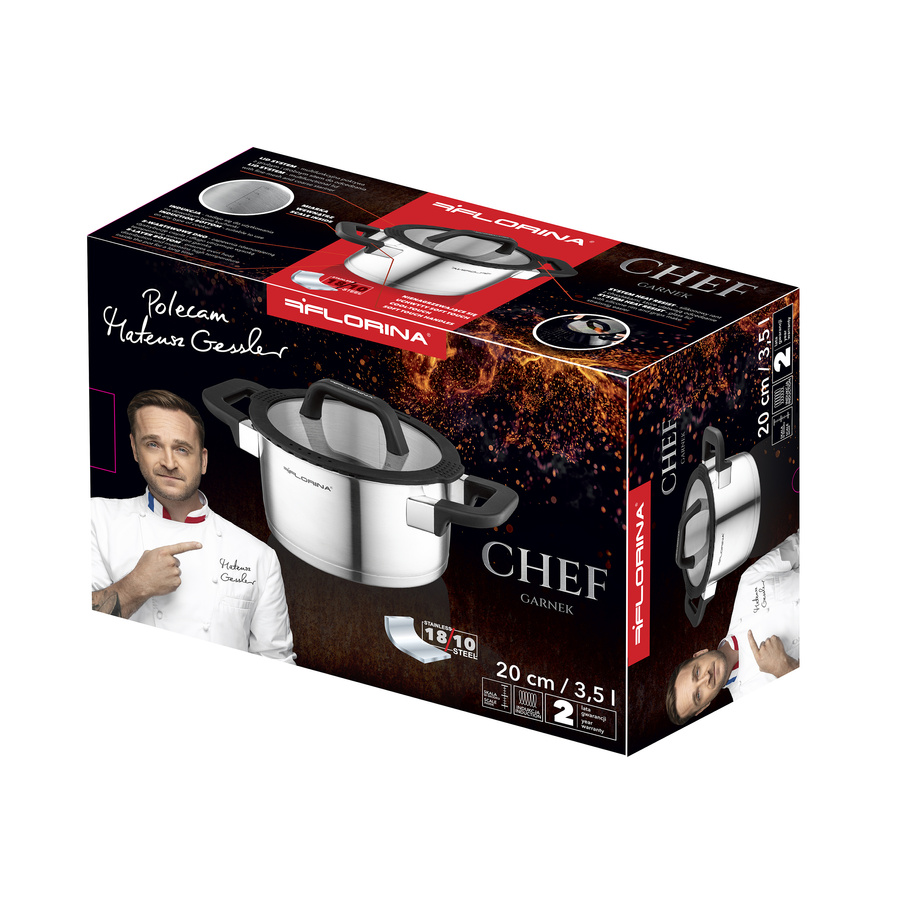Garnek ze stali nierdzewnej Florina Chef by Mateusz Gessler 20 cm 3,5 l