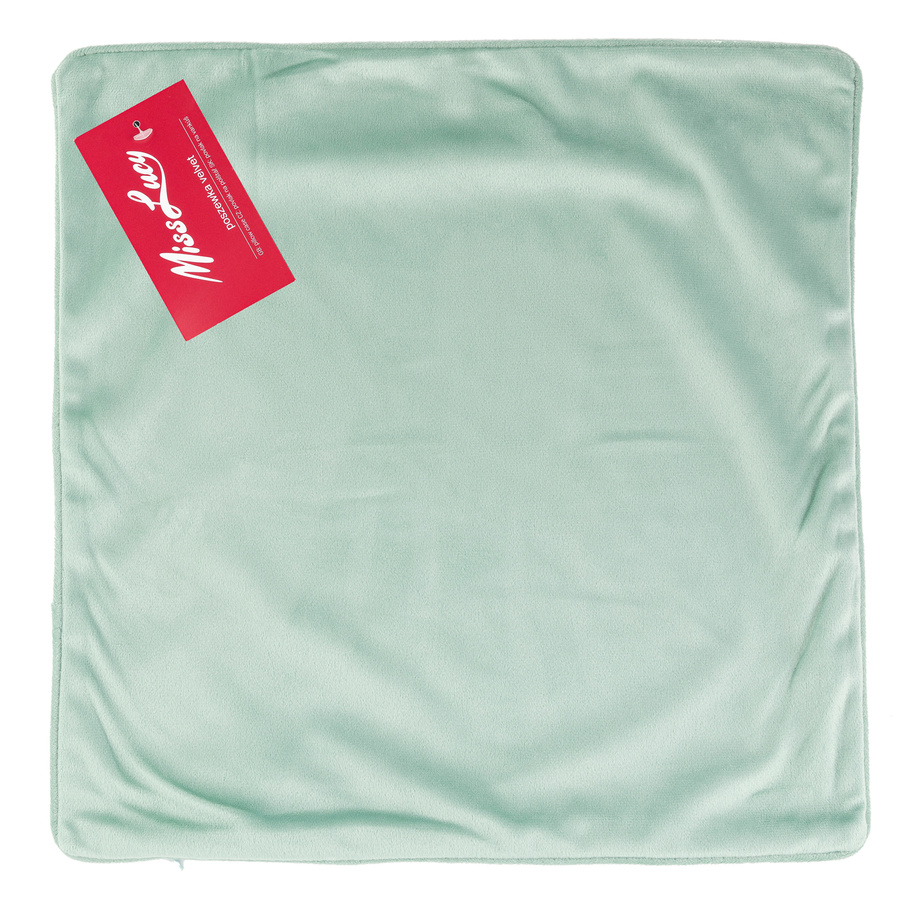 Poszewka na poduszkę Miss Lucy Velvet 40 x 40 cm miętowa