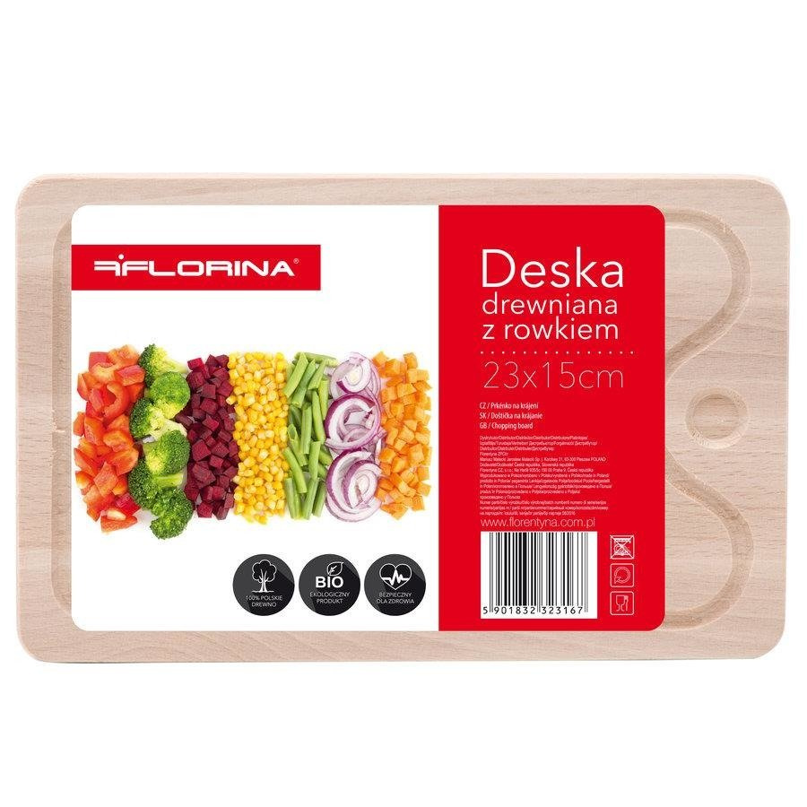 Deska kuchenna Florina z rowkiem mała 23 x 15 cm
