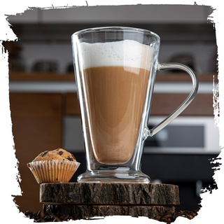 Szklanki termiczne z uchem stożek double wall Florina Malachit 2 sztuki 400 ml