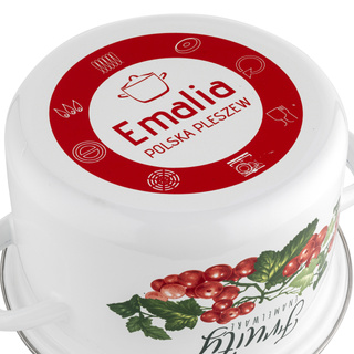 Garnek emaliowany Emalia Polska Pleszew Kalina 20 cm 3,75 l